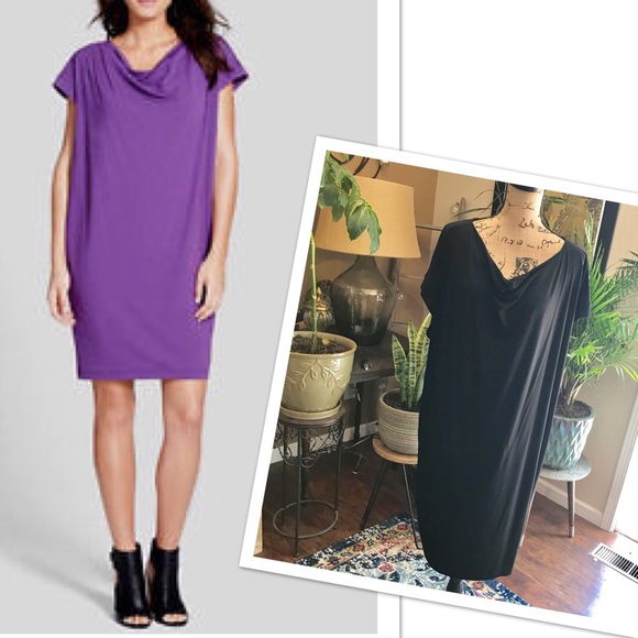 Eileen Fisher Dresses & Skirts - Eileen Fisher Black drape front shift dress